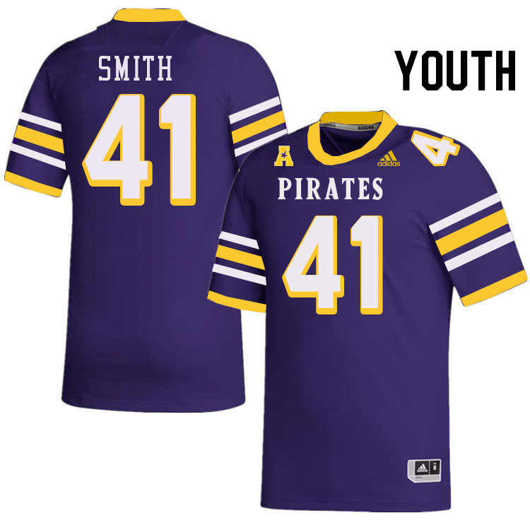 Youth #41 Tripp Smith ECU Pirates College Football Jerseys Stitched-Throwback